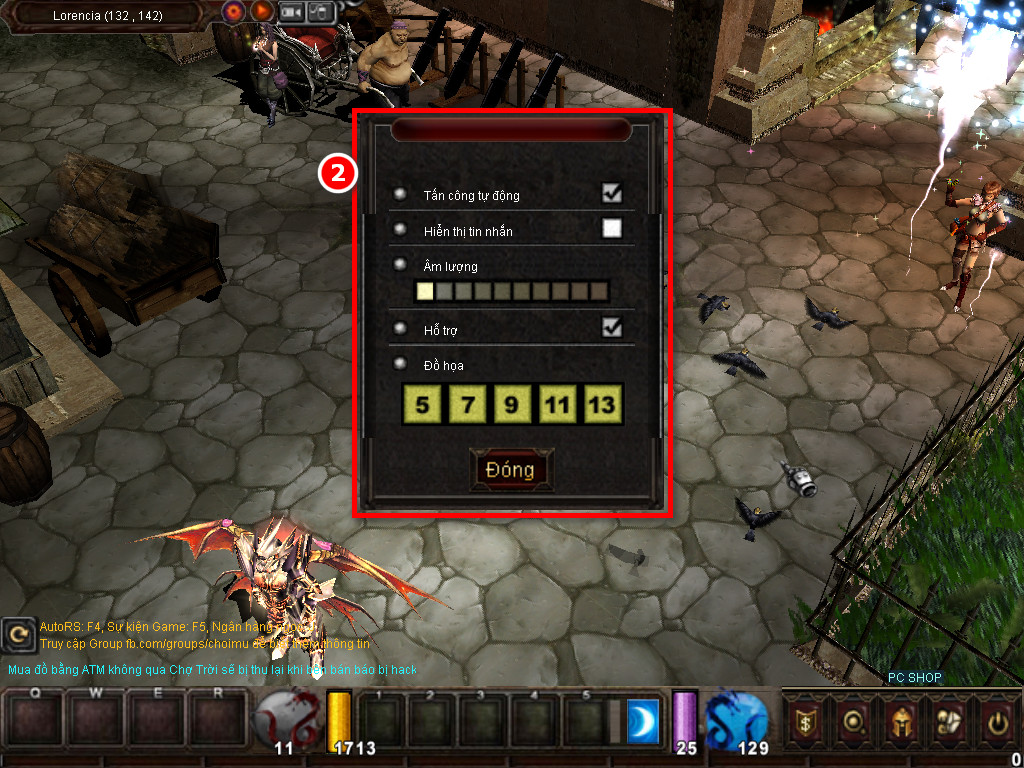 Chức năng chính của Game MU Vân Long Chức năng chính của Game MU Vân Long
